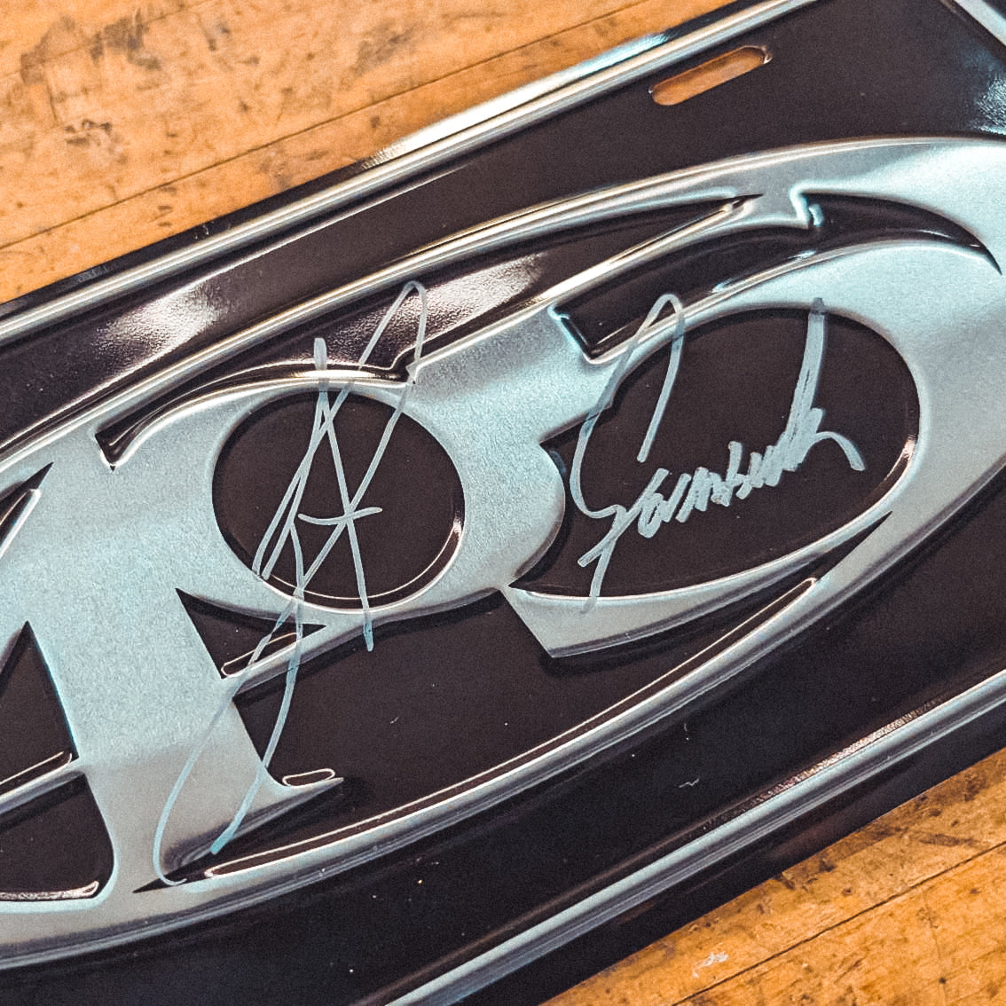 405 Embossed Brushed Metal Car Plate - AUTOGRAPHED – The Official