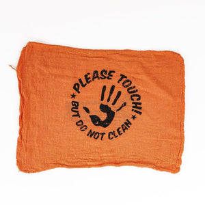 Farmtruck Shop Rags "Please touch but don't clean" Red or Orange 12pks