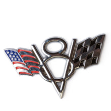 Chevrolet Corvette logo with American flag on a white background