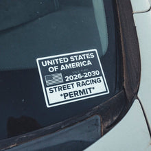 United States of America **Street Racing Permit** - Sticker