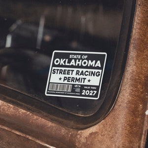 State of Oklahoma Street Racing Permit - Sticker – The Official FNA Store