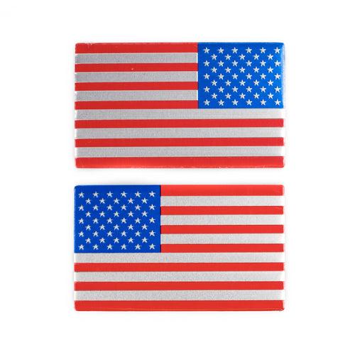 USA Flag - Vehicle Badge Pair of 2