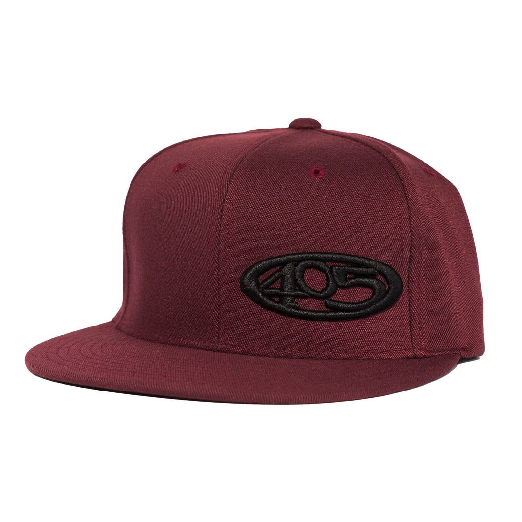 Crimson w/ Black 405 - Flat Brim - Snap Back Hat