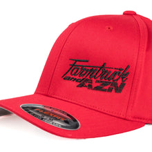 Farmtruck and Azn Logo FlexFit Cap - Red W/ Black