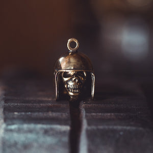 Skull Helmet Bell Pendant Keychain