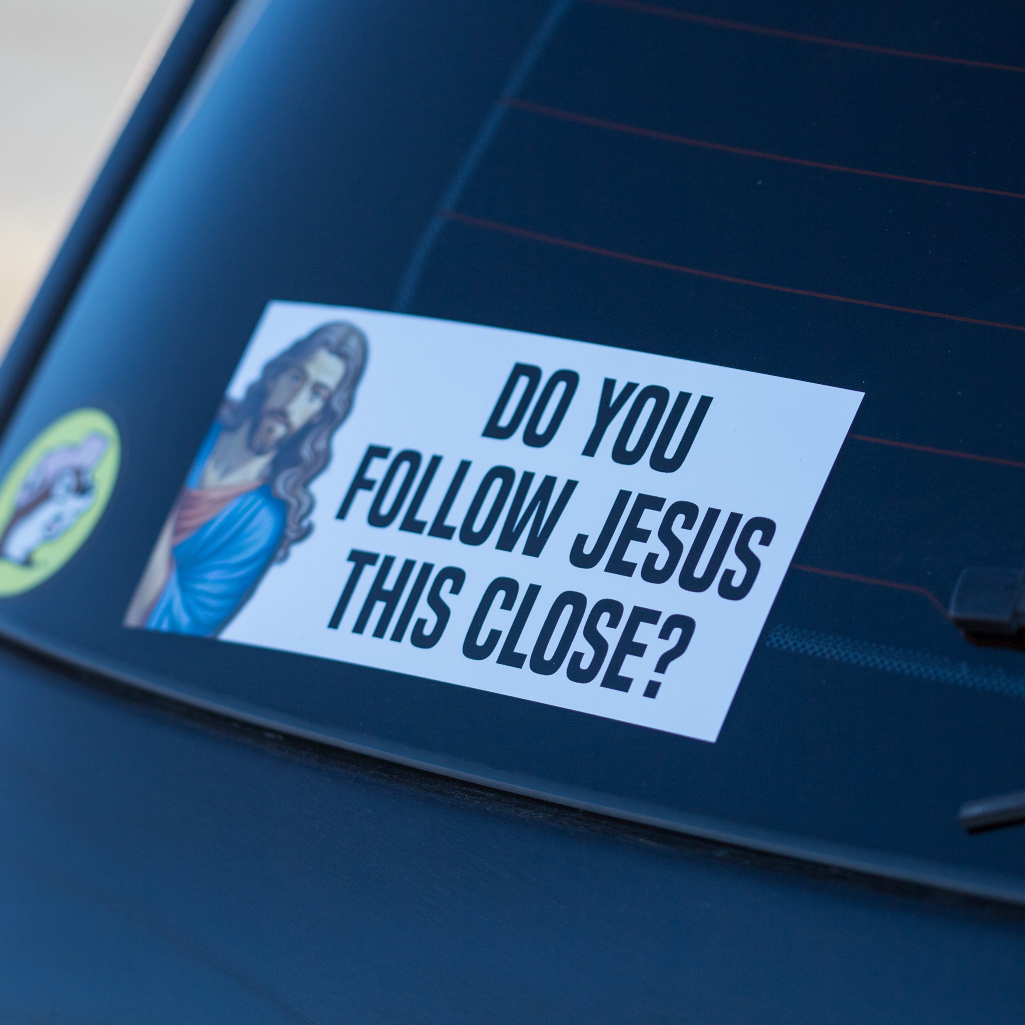 6-Pack 'Do You Follow Jesus This Close' Black Vinyl Bumper Stickers – 3.75" X 7.5"
