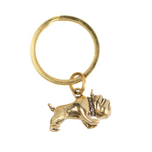 Brass Guard Dog Keychain