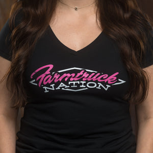 Women’s Farmtruck Nation V-Neck - Black