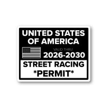 United States of America **Street Racing Permit** - Sticker