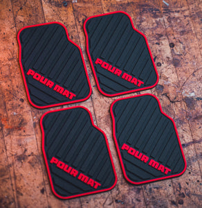 Pour Mat - Miniature Floor Mat Drink Coasters 4-Pack