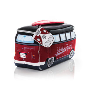 VW Collection - VW T1 Bus 3D Neoprene Small Universal Bag - RED/BLACK - GREEN/PEACE