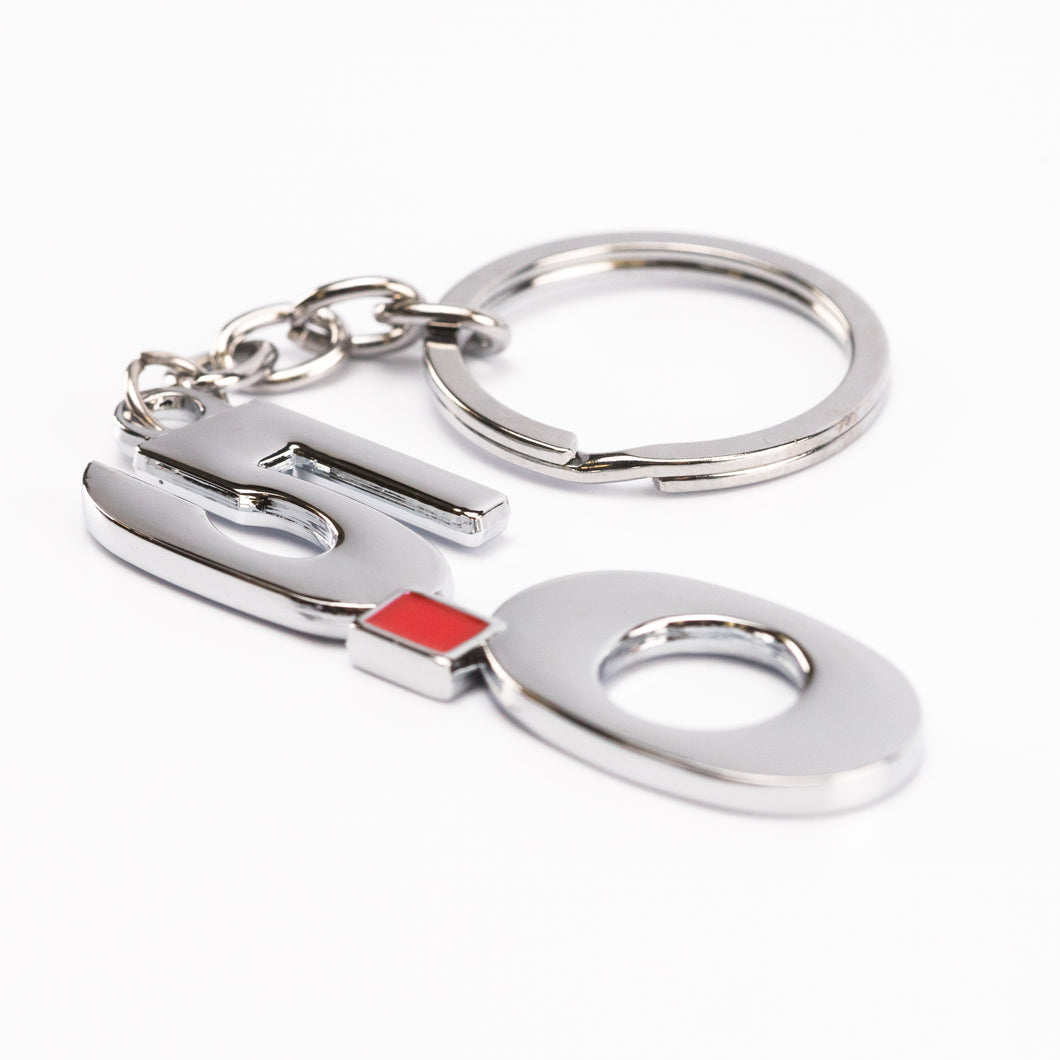 Ford Mustang 5.0 Chrome and Black Keychain