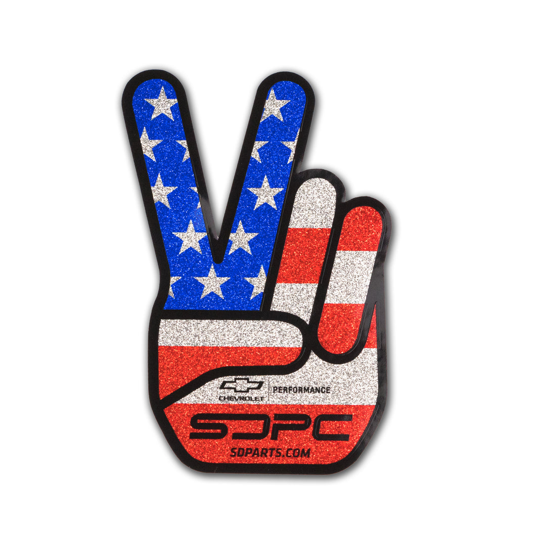 SDPC Peace Sign Sticker Metal Flake