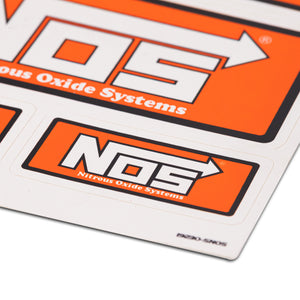 NOS (Nitrous Oxide System) Chrome and Carbon Fiber Sticker Sheet