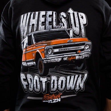 farmtruck and azn farmtruck wheelie wheels up foot down hoodie