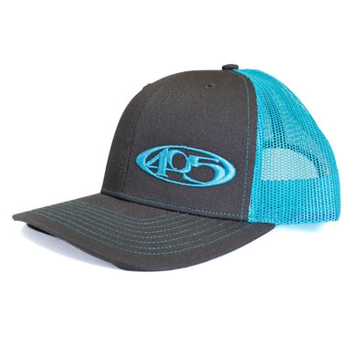 Grey w/ Teal 405 Snap Back Mesh Hat