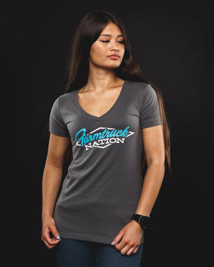 Women's Farmtruck Nation V-Neck - Teal