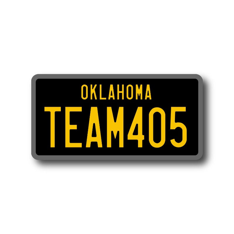 oklahoma team 405 plate sticker stickers decal decals