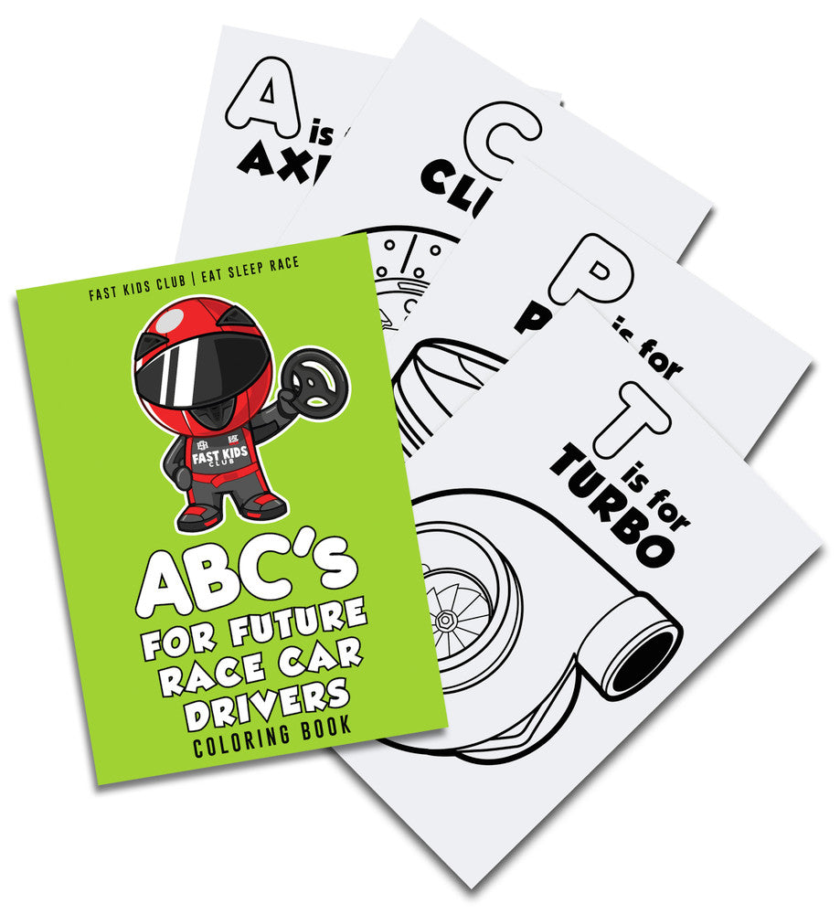 COLORING Book - ABC's For Future Race Car Drivers
