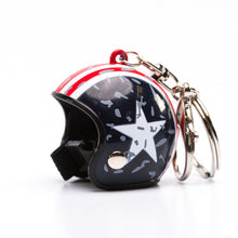 tiny miniature helmet sized for use on a keychain